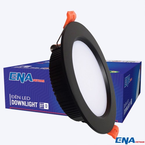 Đèn LED âm trần Downlight 9W 5000K mẫu DTD vỏ đen