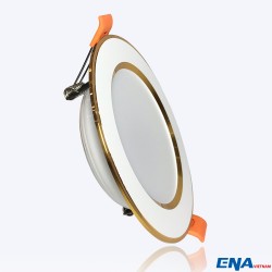 Đèn LED âm trần Downlight 7W phi70 3 chế độ mẫu DTF viền Vàng thumb