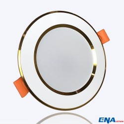 Đèn LED âm trần Downlight 7W phi70 3 chế độ mẫu DTF viền Vàng thumb