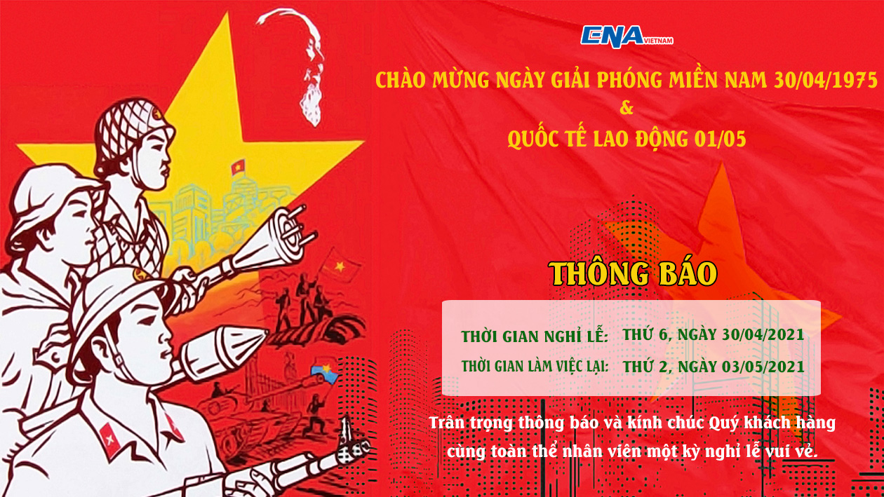 Thông báo lịch nghỉ lễ 30/04 và 01/05/2021