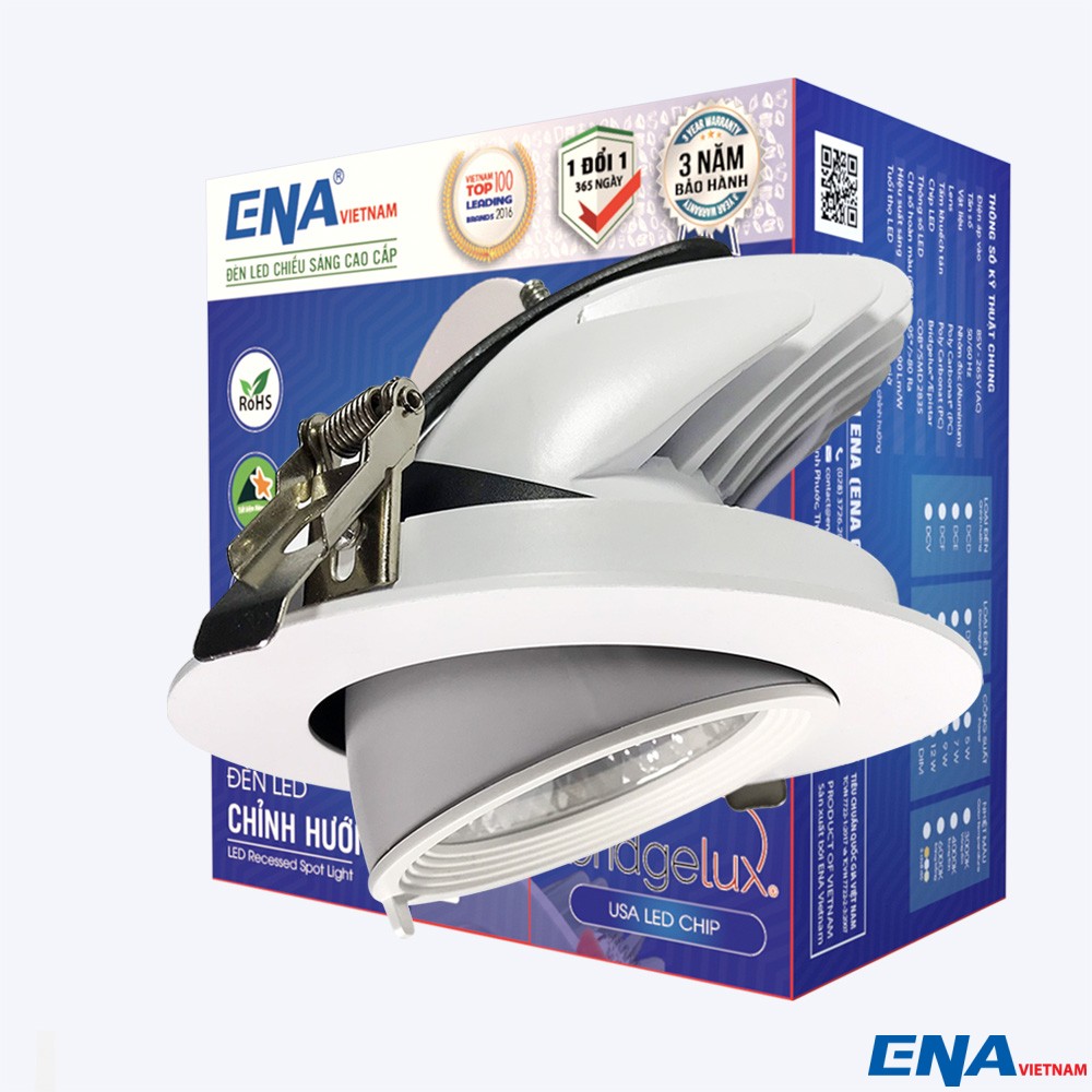 Đèn LED âm trần chỉnh hướng 7W 5000K mẫu DCD