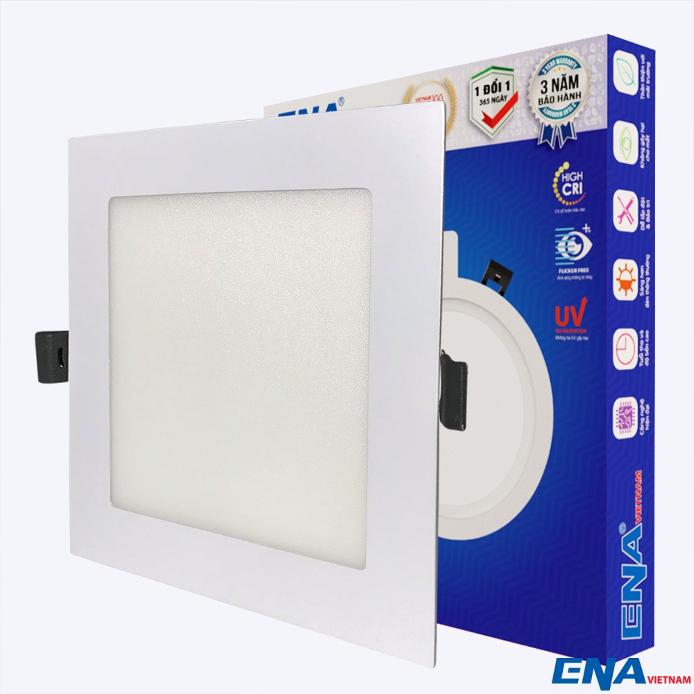 Đèn LED âm trần vuông 12W 3 chế độ mẫu AVP