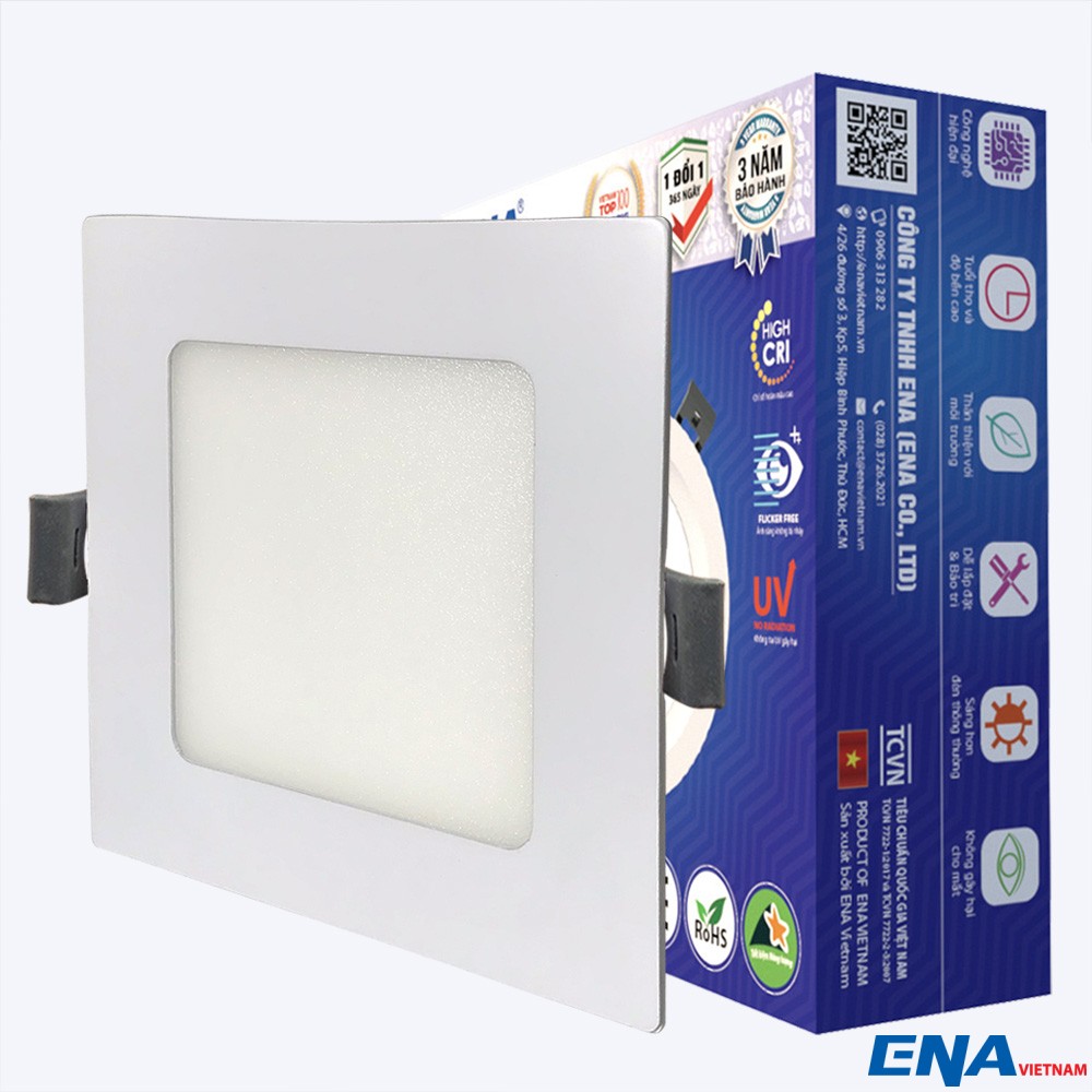 Đèn LED âm trần vuông 6W 3 chế độ mẫu AVP