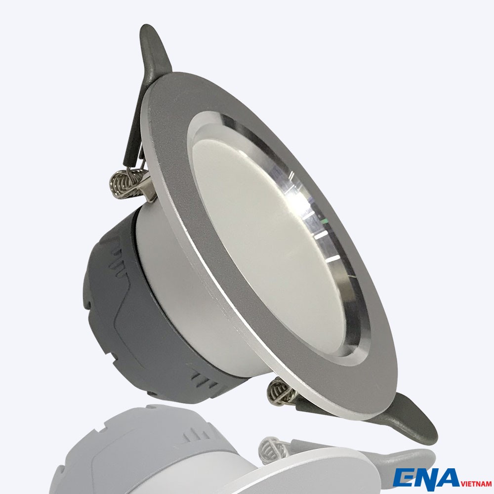 Đèn LED âm trần Downlight 7W mẫu DTG vỏ Bạc viền bạc