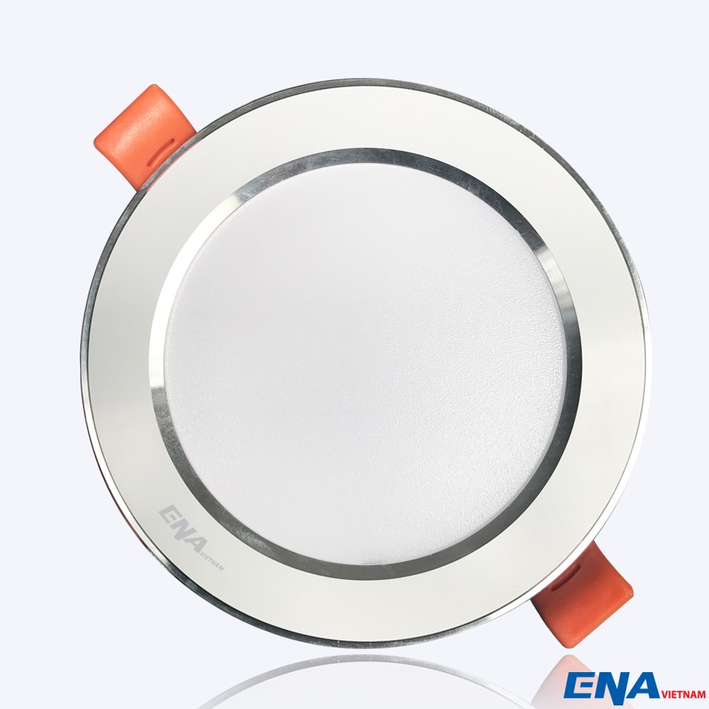 Đèn LED âm trần Downlight 7W phi90 mẫu DTF viền Bạc