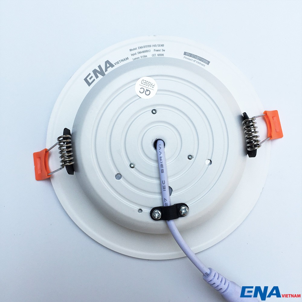 Đèn LED âm trần Downlight 7W phi110 3 chế độ mẫu DTF viền Bạc