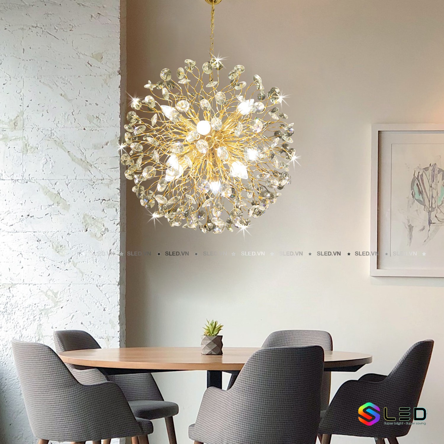 Đèn chùm pha lê cao cấp TPL103 trắng