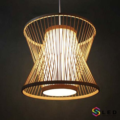 Đèn lồng mây tre 2 hình trụ lồng nhau