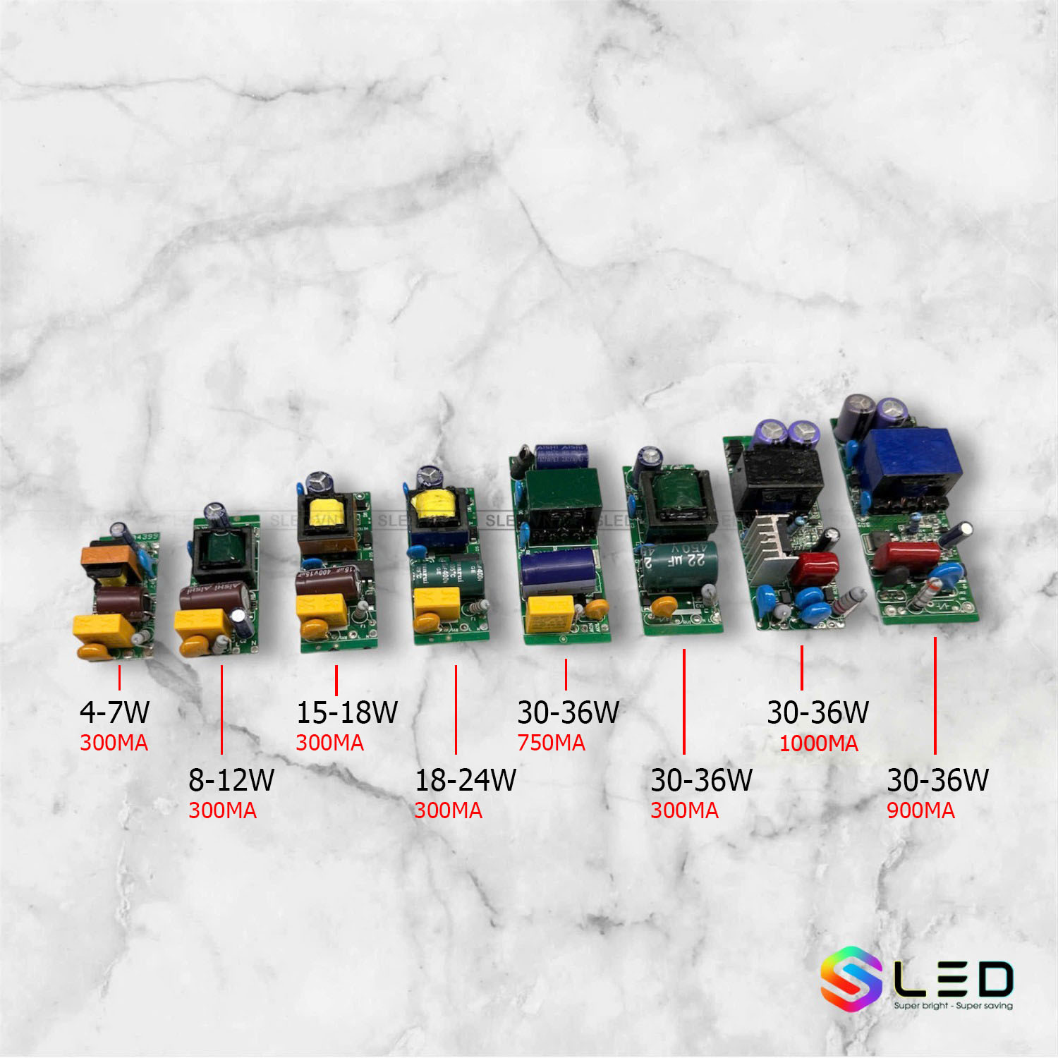 Nguồn đèn led 30w 300mA 3 màu cao cấp